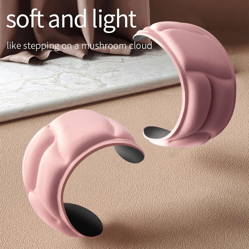 Soft breathable elastic orthopedic insoles in pink, designed for comfort with memory foam and shock absorption.